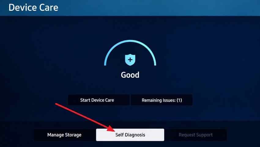 open samsung self diagnosis