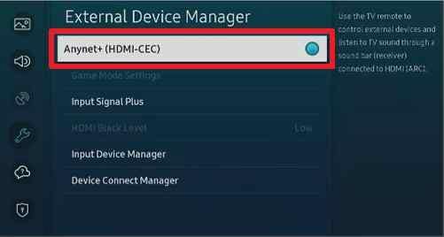 anynet plus hdmi cec enabled