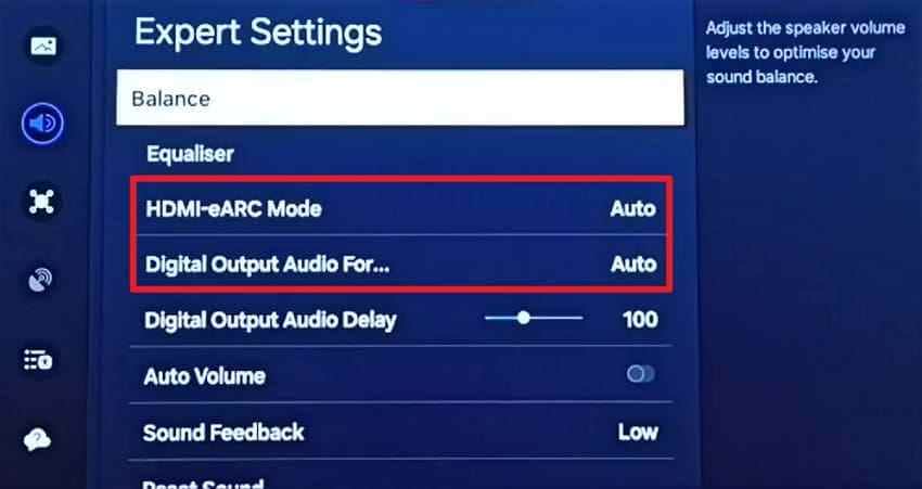 samsung hdmi earc mode auto