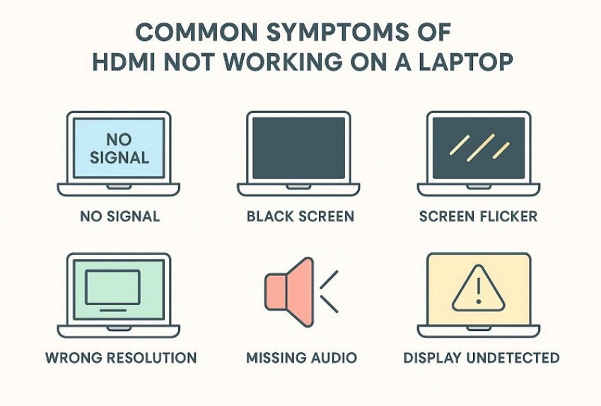 laptop hdmi issue symptoms