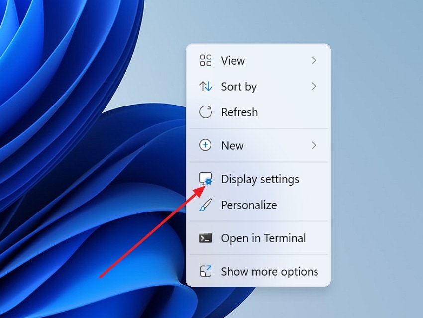 open windows display settings