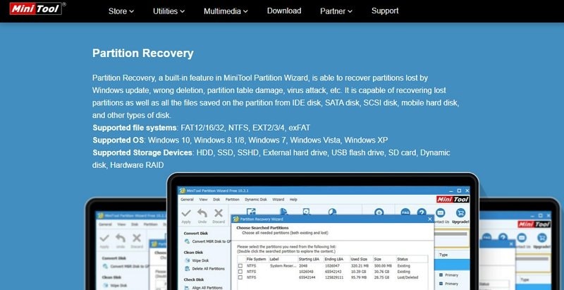 minitool partition recovery homepage