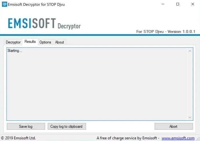 descriptografar arquivos com o emsisoft djvu decryptor