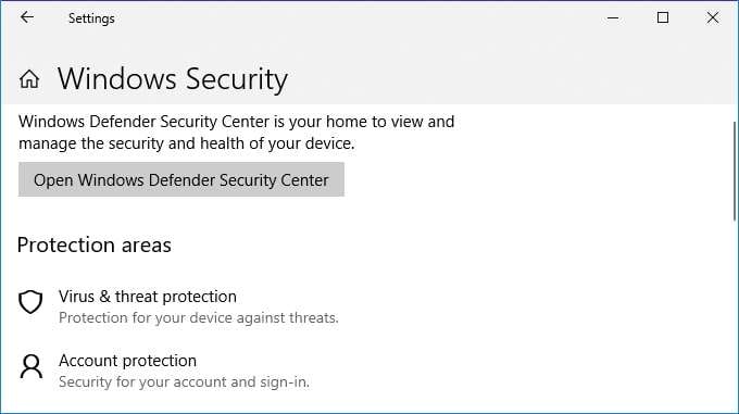 use windows defender security center to delete viruses from your computer