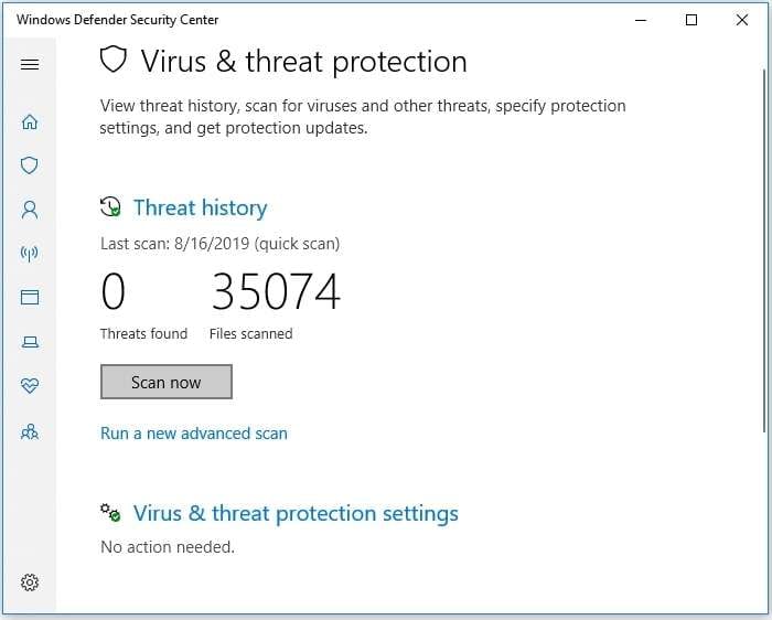 use virus and threat protection to manually delete viruses from your computer