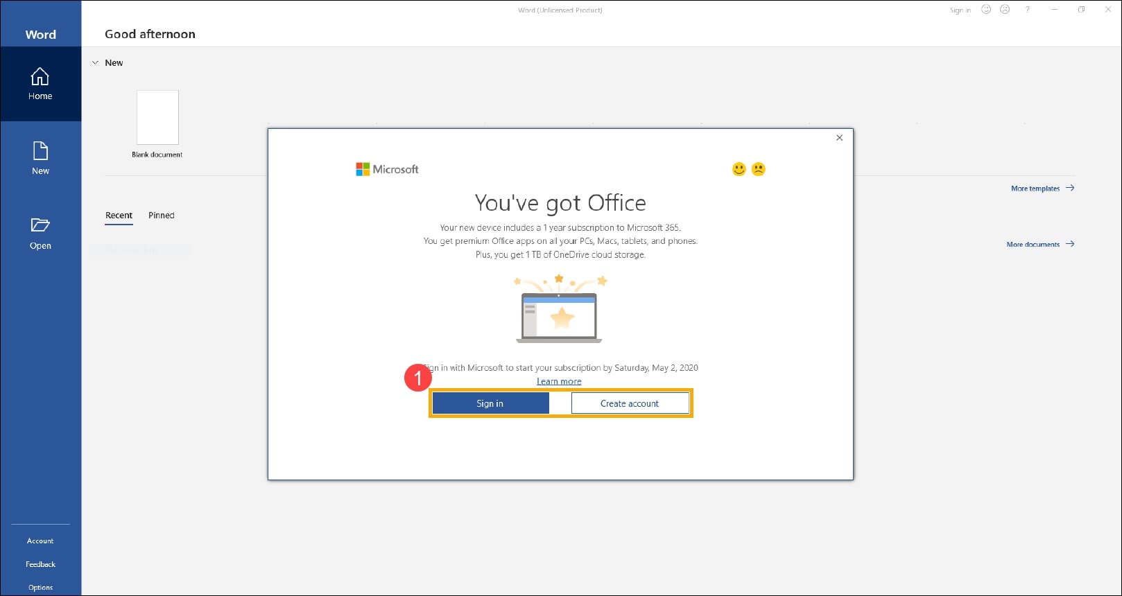 how to activate microsoft office with a microsoft account