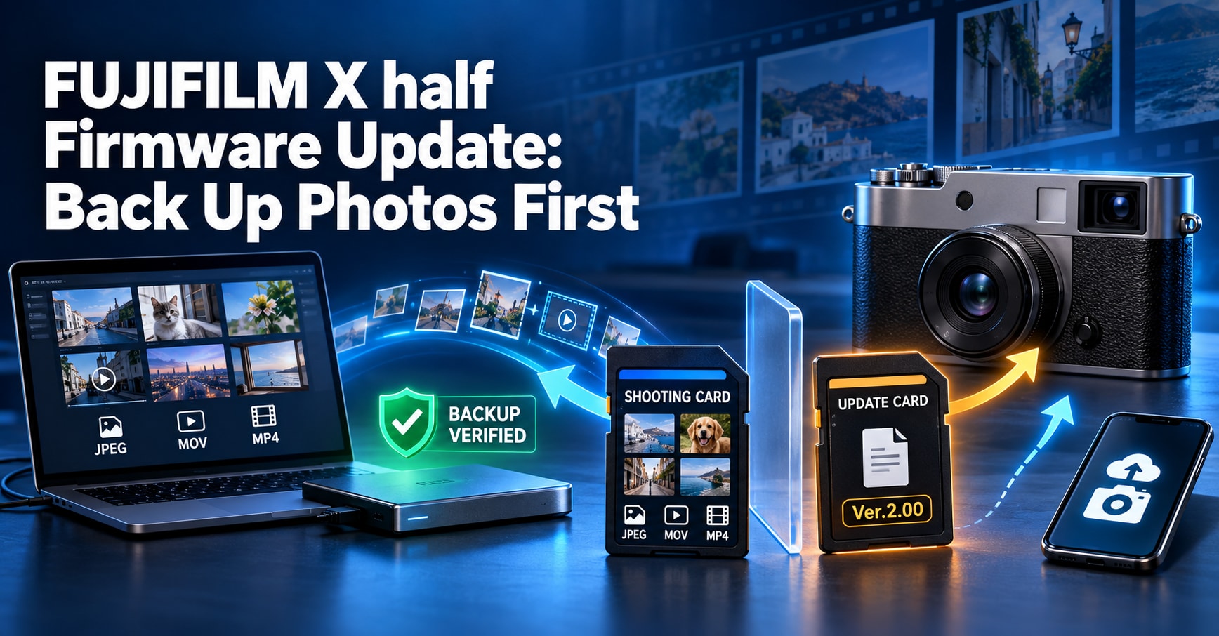 How to Back Up Photos Before Updating Fujifilm X half Firmware