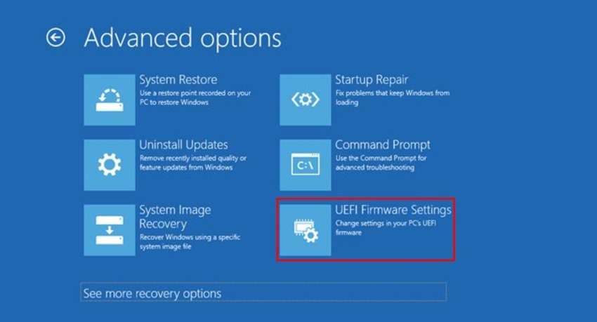 uefi firmware settings for an hp laptop boot from a usb