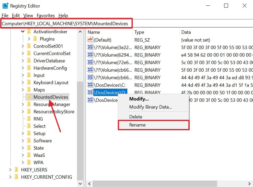 change the drive letter