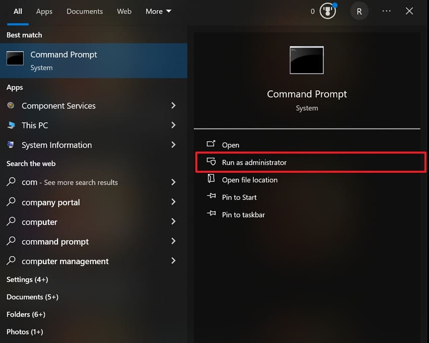 access command prompt