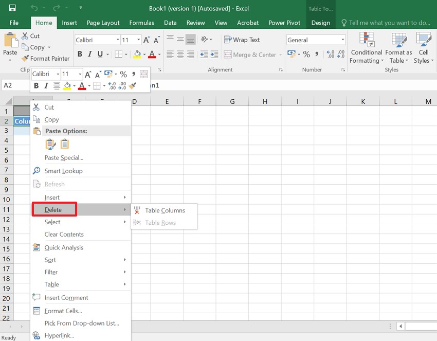 right click and select delete