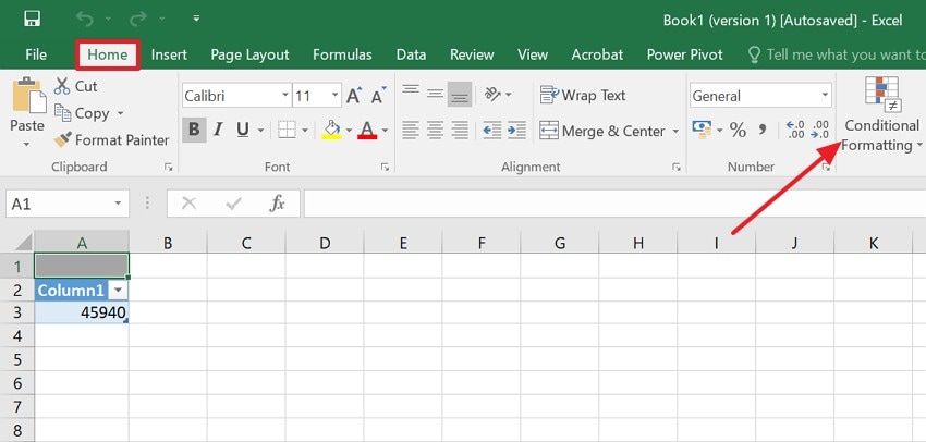 select the conditional formatting