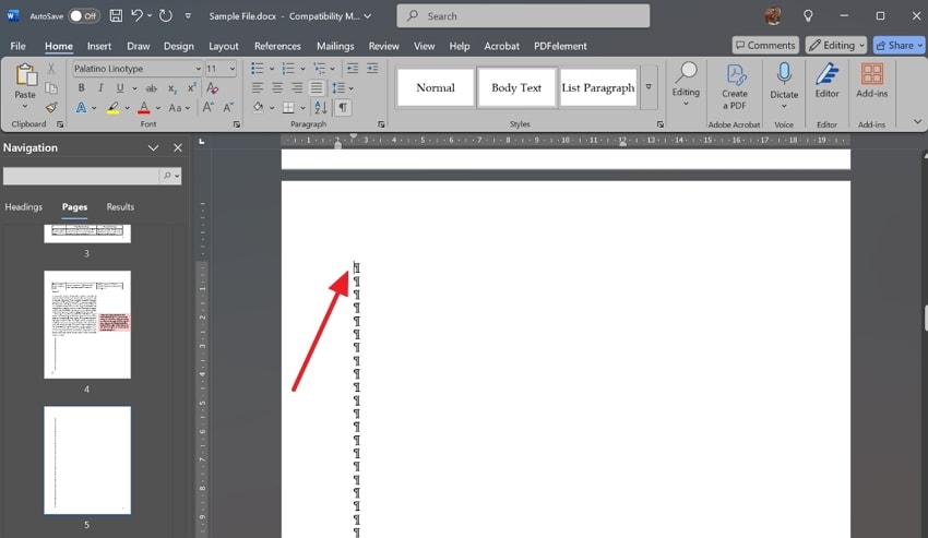 delete page using delete key