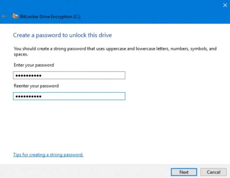 setting up bitlocker on windows 10 dell