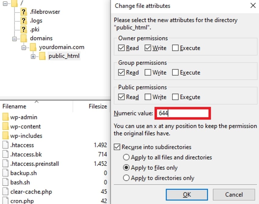 select value for files only