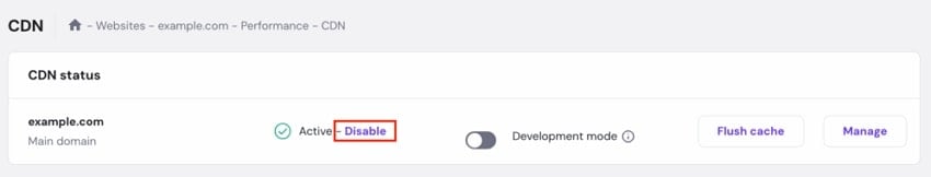 click disable option