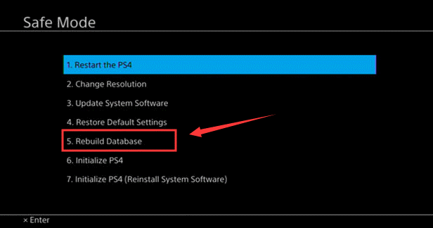 Die PS4-Datenbank wiederherstellen