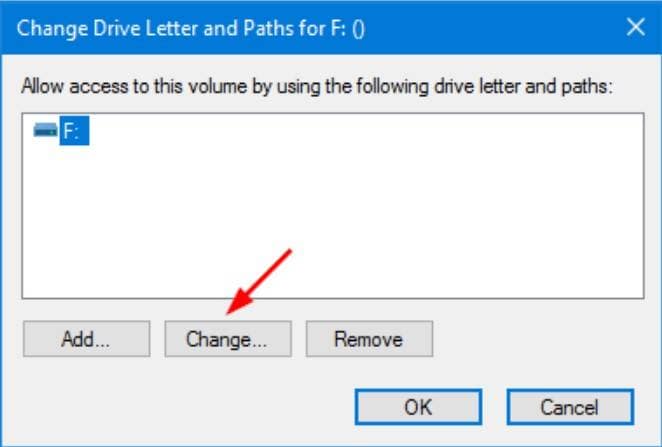 change the drive letter