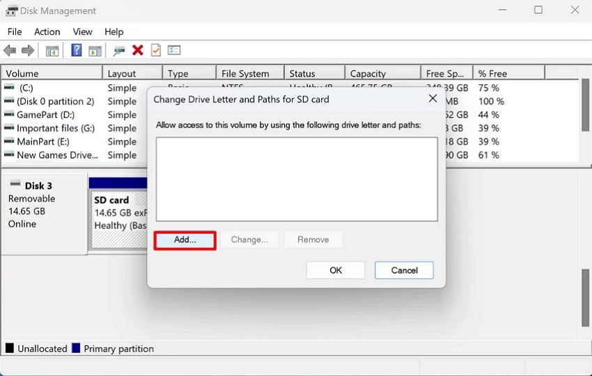 choose the add button