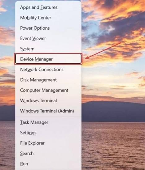 go to windows device manager