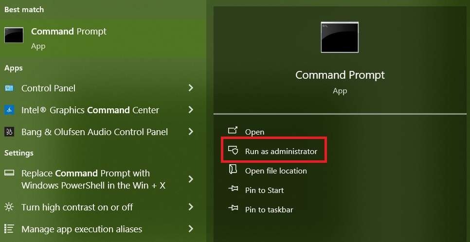 run command prompt as administrator 