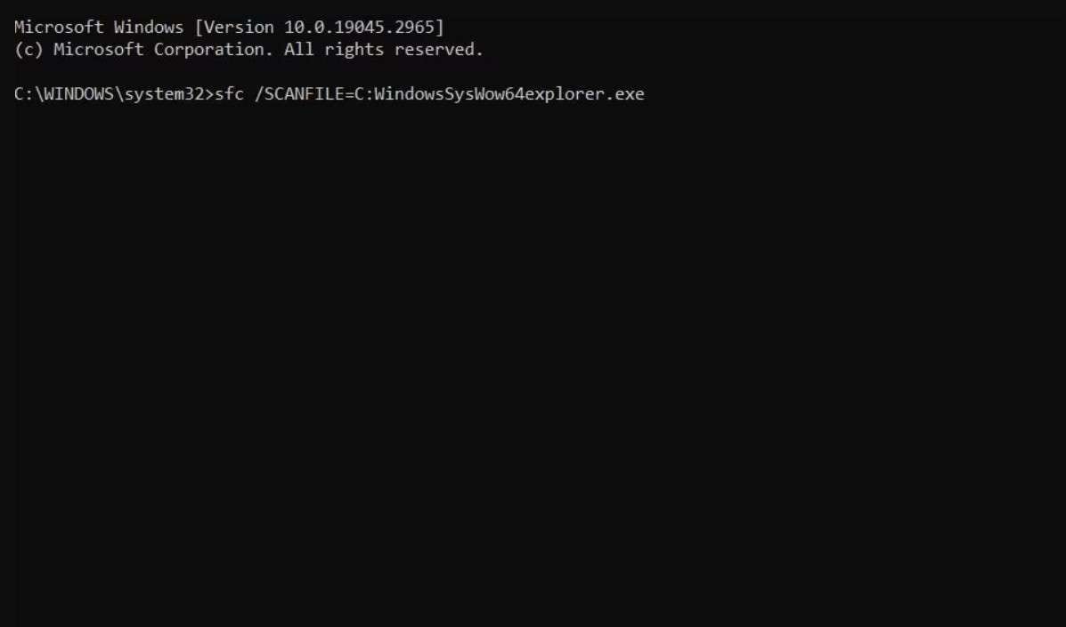 bestandsverkenner repareren in command prompt