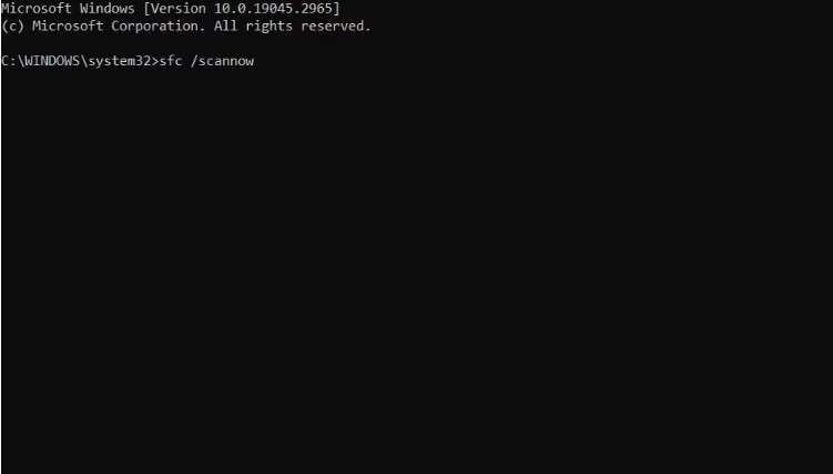 run system file checker in command prompt