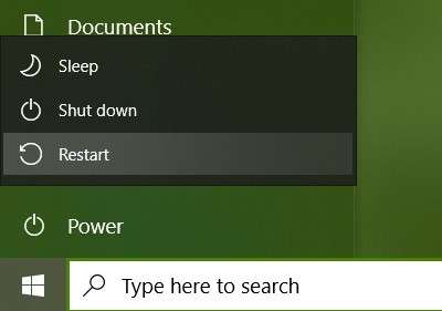 restart your pc from start