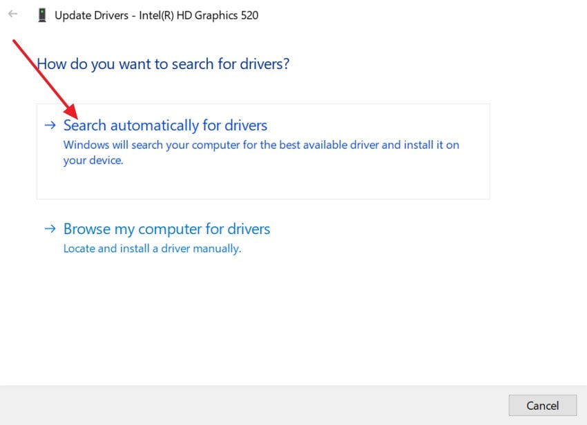 search automatically for drivers