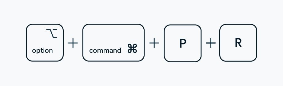 press option command p r keys