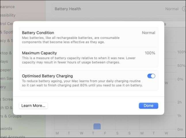 turning on optimized battery charging on sonoma