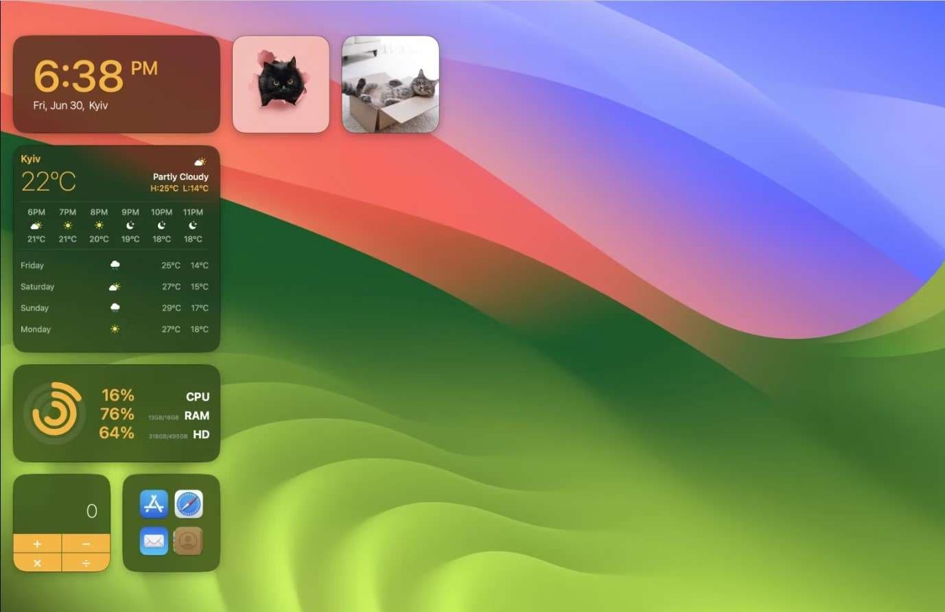 mac os sonoma desktop widgets