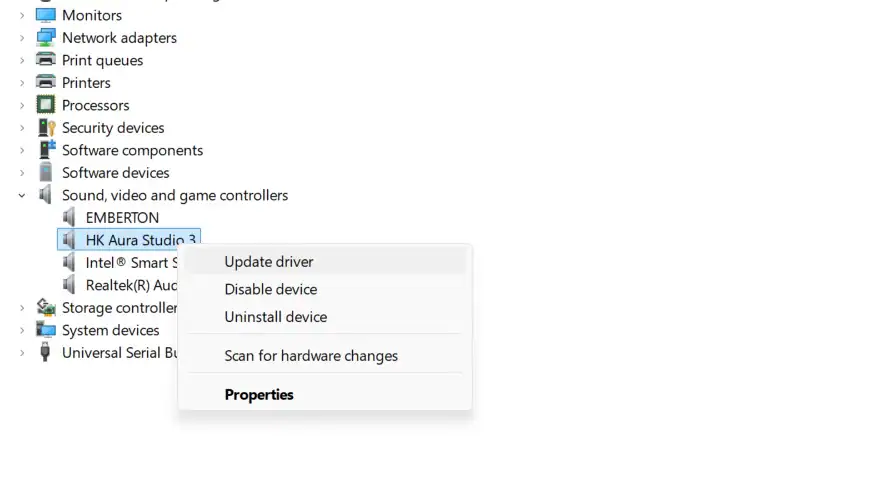 update audio driver windows 