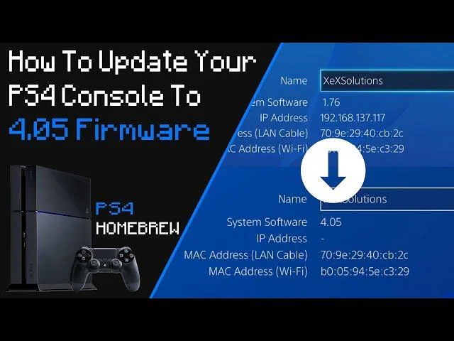 update to 4.05 firmware ps4 console