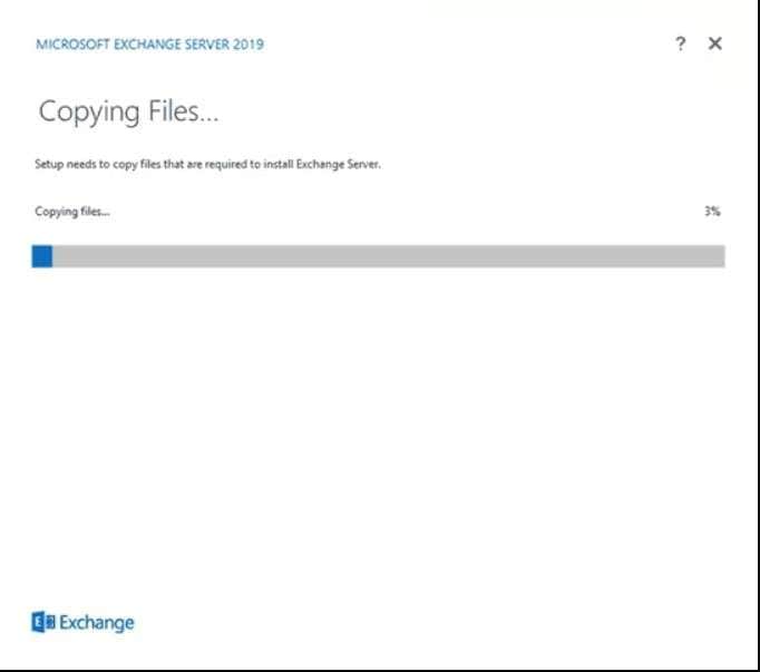 copy exchange 2019 files to the local drive