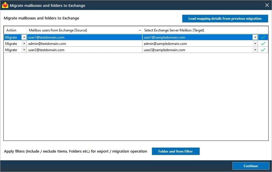 match and map exchange mailboxes in edbmails