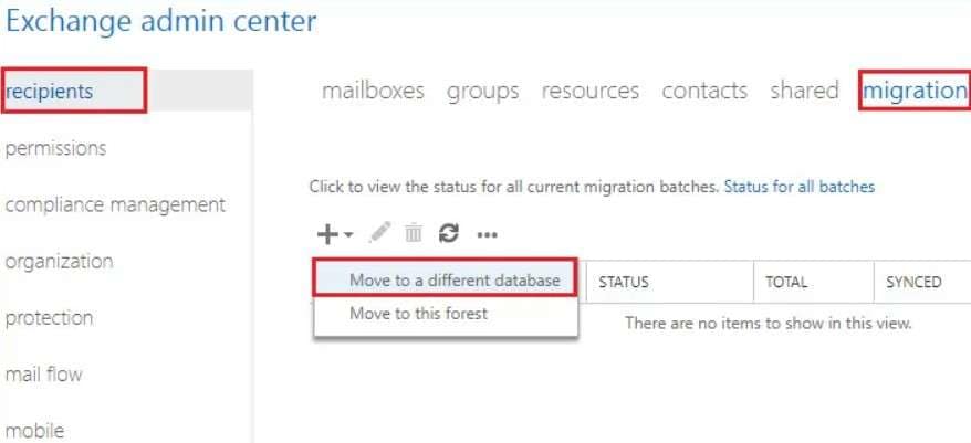 move to a different database