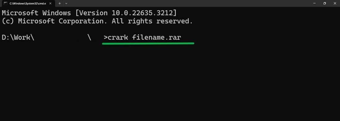 open rar files without password cmd 
