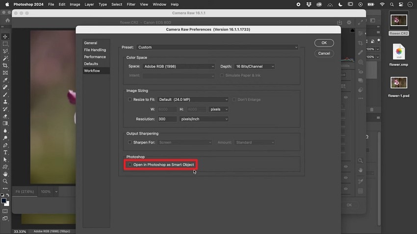 open in photoshop as smart object