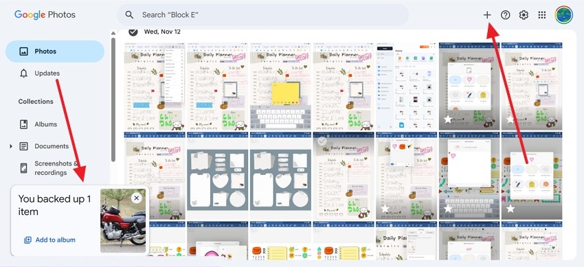 upload image on google docs web