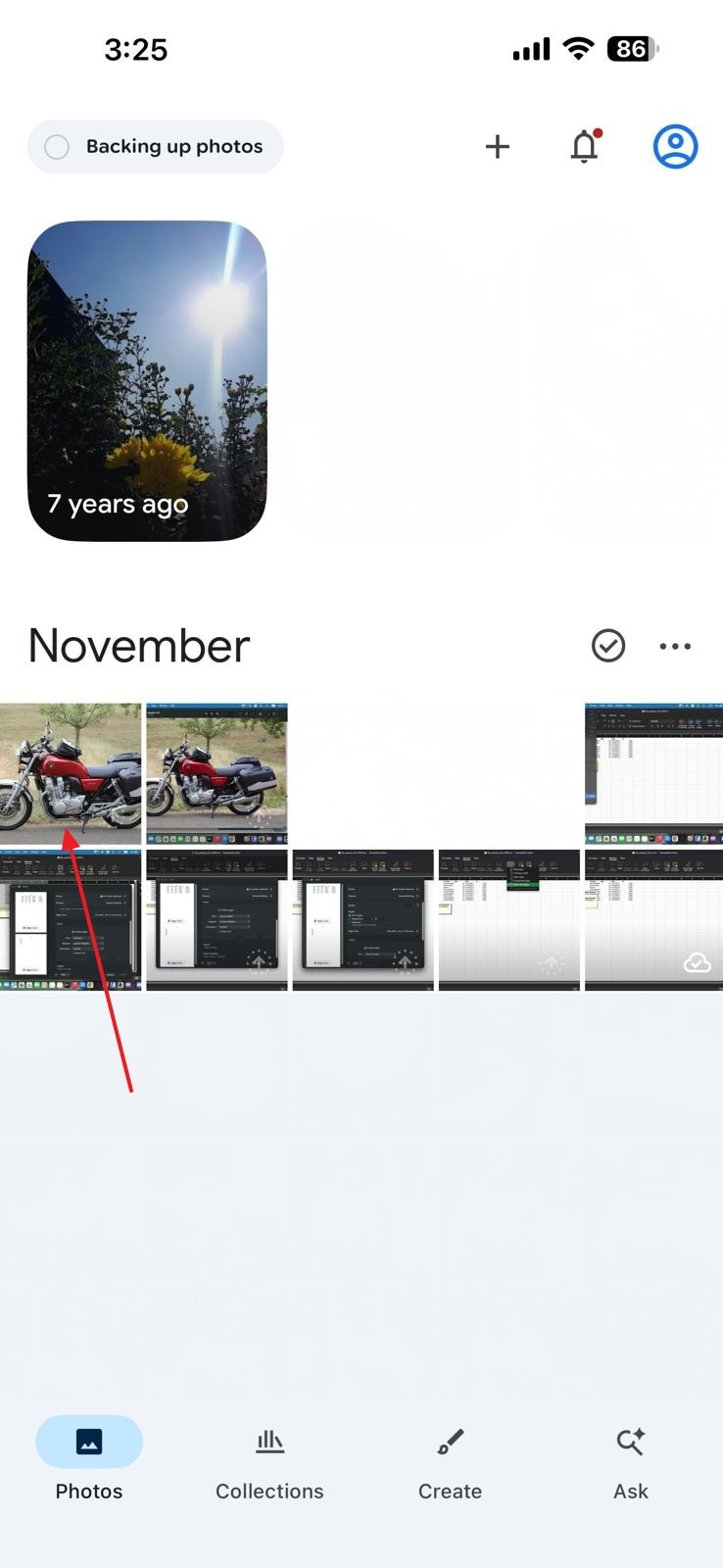access uploaded image on google photos app
