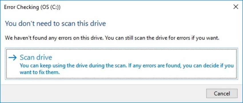 scan the drive