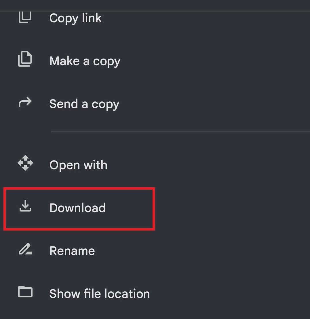 clicking on download