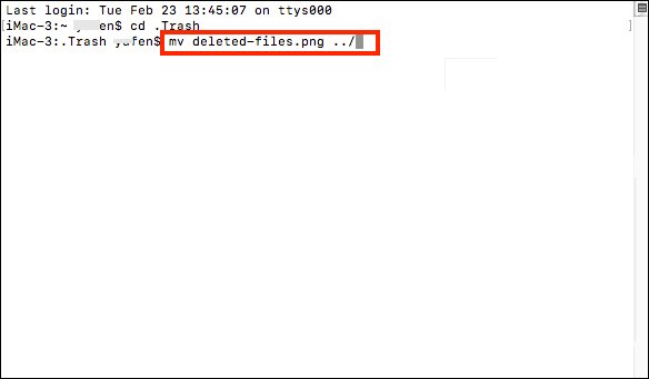 mv recover deleted files from Terminal mac
