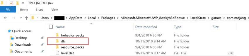 una base de datos de copia de seguridad de minecraft