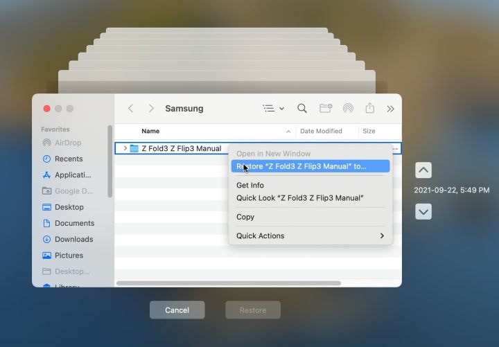use time machine to restore deleted capcut videos on mac