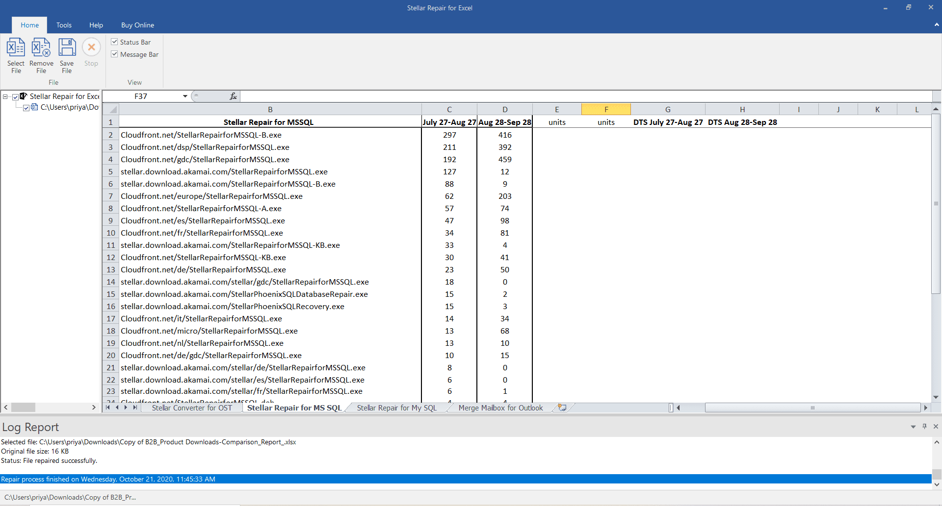 restore excel file stellar tool 