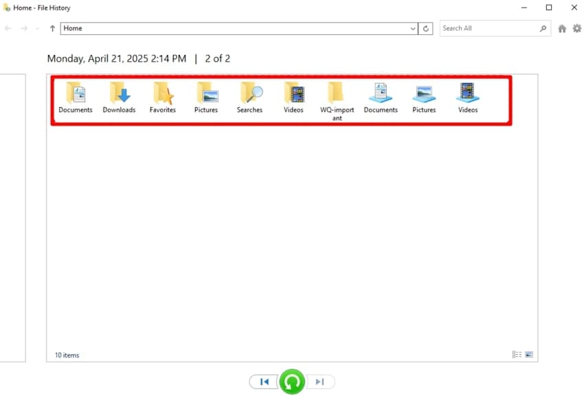 choose desired file folder