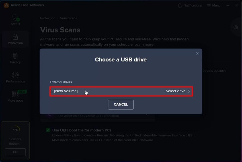select desired folder