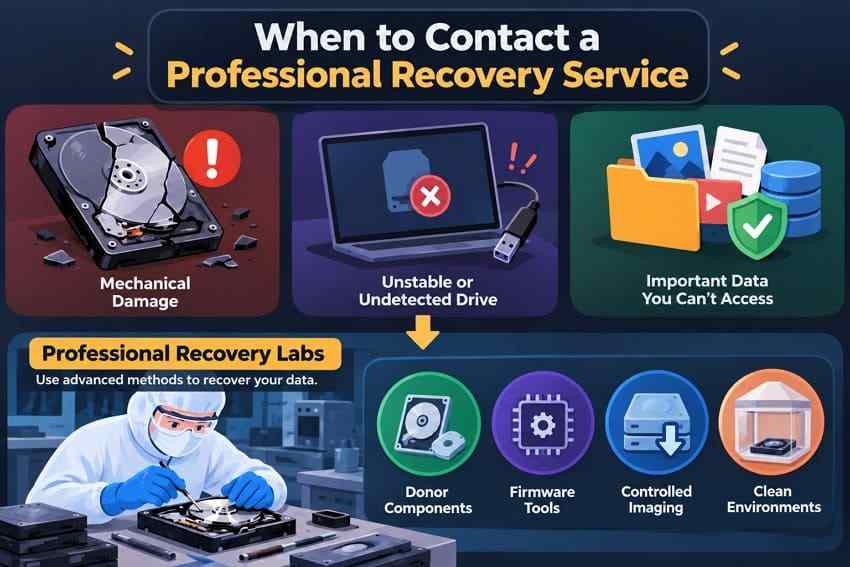 warning signs for professional hard drive data recovery